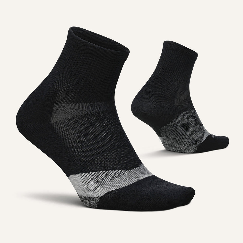 ELITE BLACK LIGHT CUSHION QUARTER SOCK
