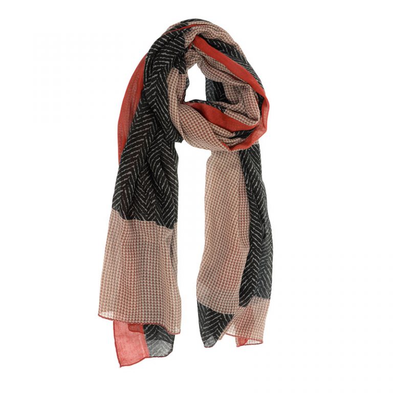 SCARLETTE HERRINGBONE PATCH SCARF
