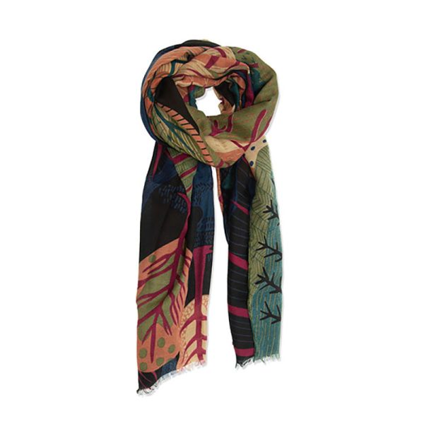 JEWEL TONE MULTI TREES SCARF