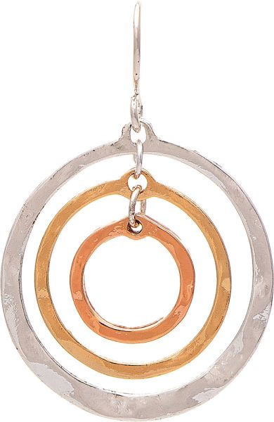 Multimetal Triple Spin Circles Earrings