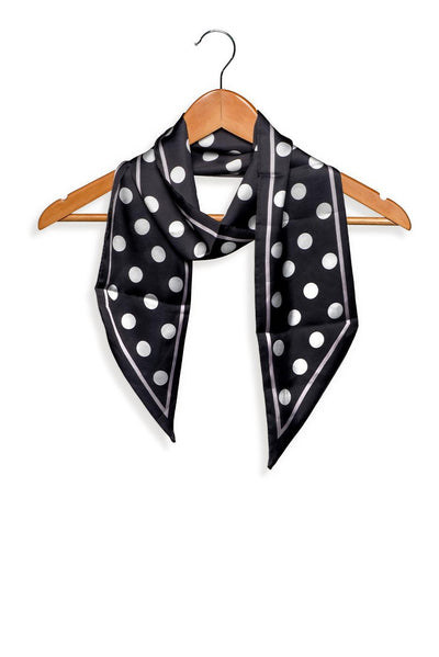 BLACK & WHITE POLKA DOT SCARF
