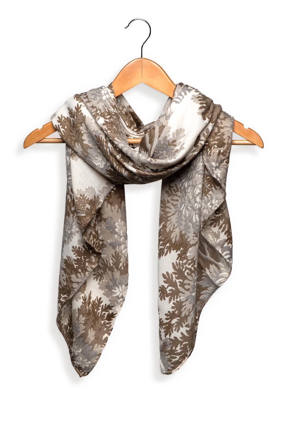 NEUTRAL LUSH FOLIAGE SCARF