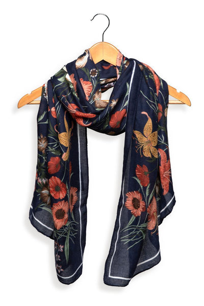 NAVY HOMESTEAD GARDEN SCARF
