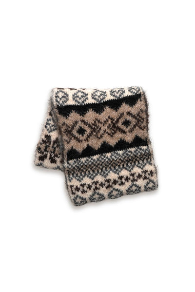 NEUTRAL FAIR ISLE SCARF
