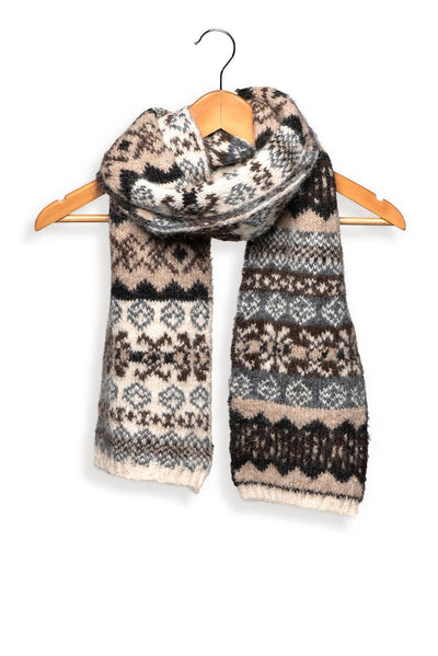 NEUTRAL FAIR ISLE SCARF