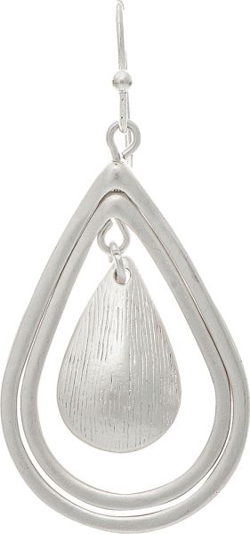 Matte Silver Double Raindrop Earrings
