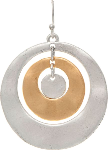 TWO TONE CIRCLE IN CIRCLE EARRINGS
