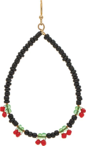 BLACK & RED BEAD CHERRIES EARRINGS