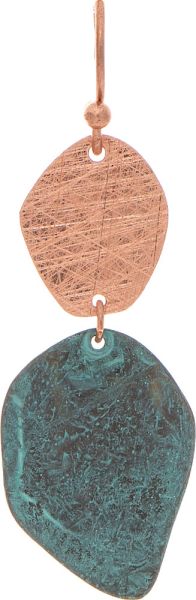 Patina Copper Organic Drops Brass Earrings
