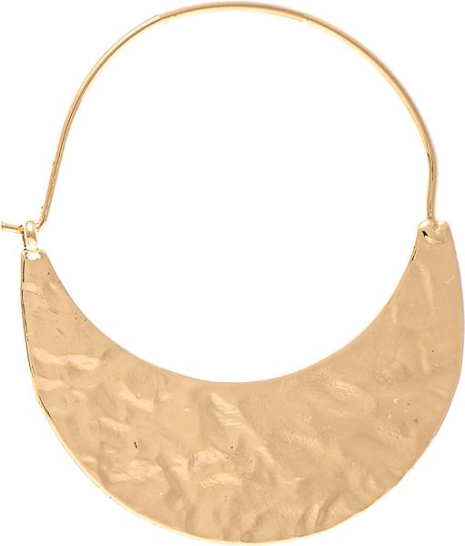 Gold Wide Crescent Hoop Earrings