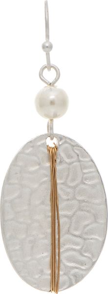 Two Tone Wrapped Oval Pearl Top EarrinGS