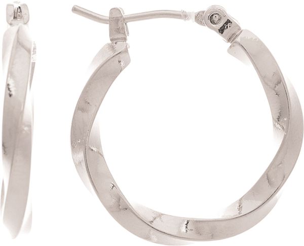 Silver 14k Plated  Twisty Wire Hoop Earrings