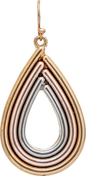 Multimetal Rows Teardrop Earrings
