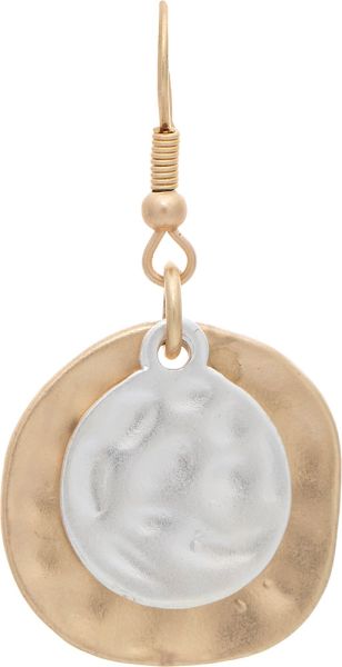 Two Tone Layered Circles Earrings
