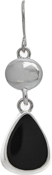 SILVER & BLACK RAINDROP EARRINGS
