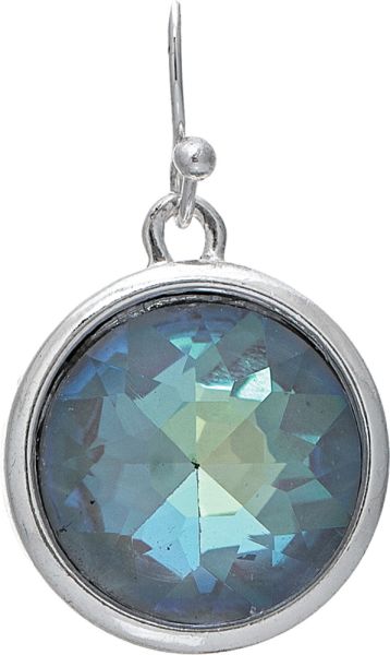 SILVER GREY OPAL FACETED CRYSTAL DROP EARRINGS
