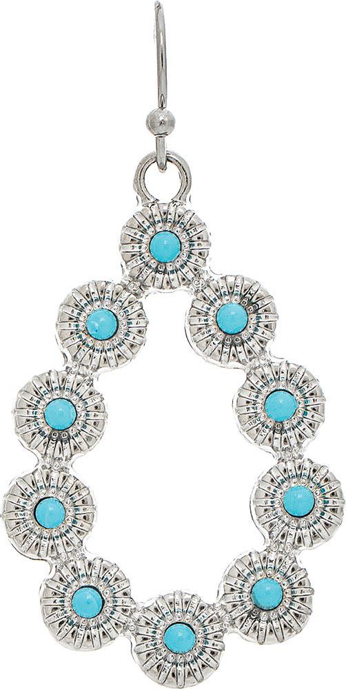 SILVER & TURQUOISE BLOSSOM TEARDROP EARRINGS