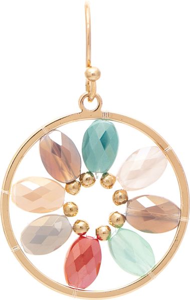 GOLD MULTI COLOR GLASS BLOOM EARRINGS