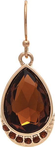 BROWN TOPAZ TEARDROP CRYSTAL EARRINGS
