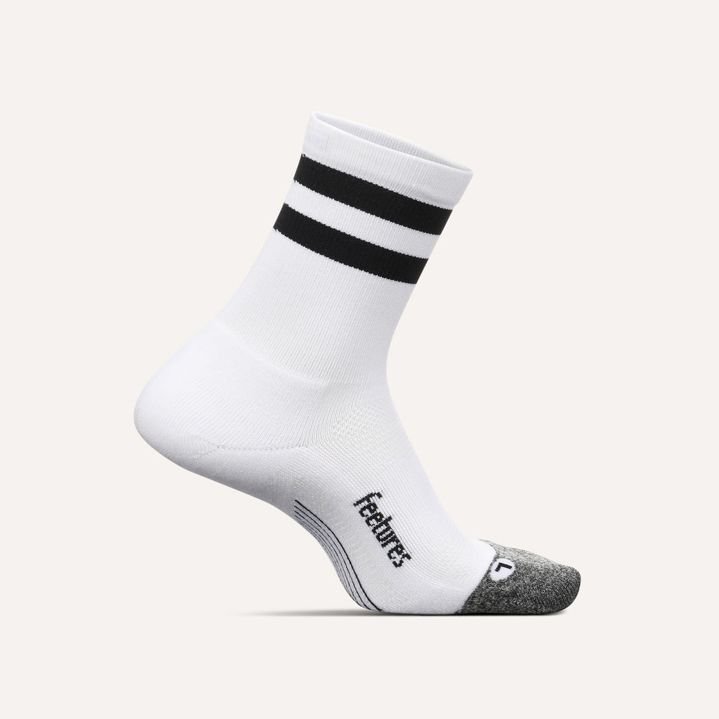 WHITE HIGH TOP STRIPE ELITE LIGHT CUSHION MINI CREW SOCKS