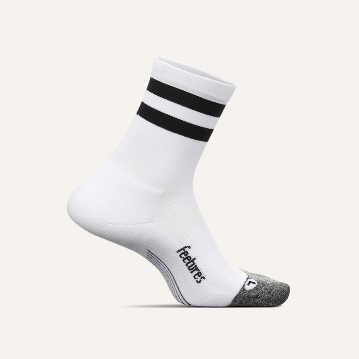 WHITE HIGH TOP STRIPE ELITE LIGHT CUSHION MINI CREW SOCKS