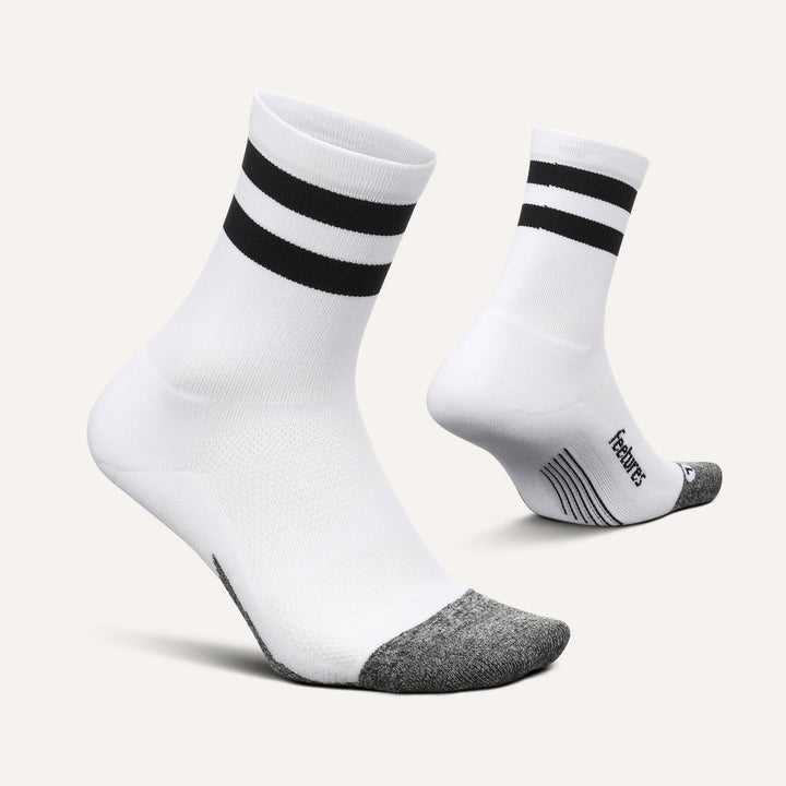 WHITE HIGH TOP STRIPE ELITE LIGHT CUSHION MINI CREW SOCKS