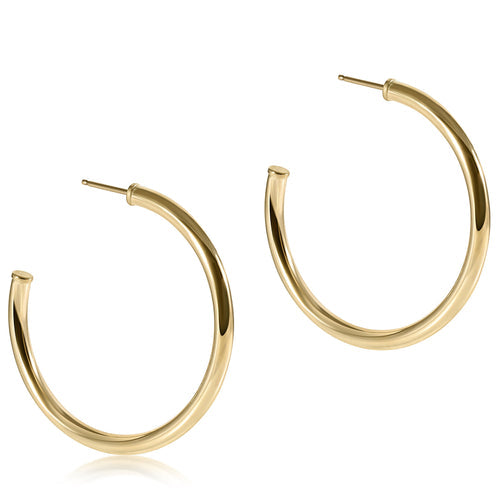 ROUND GOLD 1.5" POST HOOP - 3MM