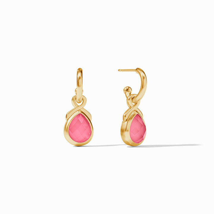 THE PINK HOOP & CHARM EARRING IRIDESCENT PEONY PINK