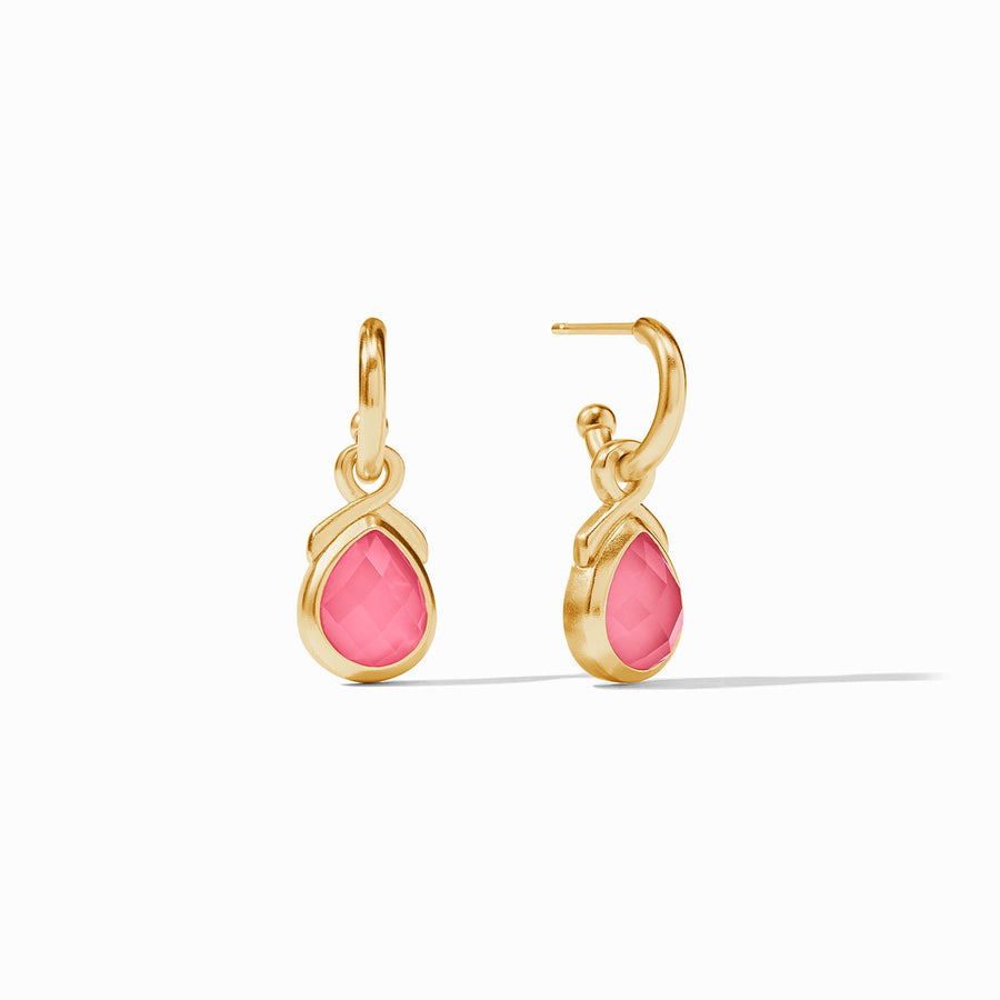 THE PINK HOOP & CHARM EARRING IRIDESCENT PEONY PINK
