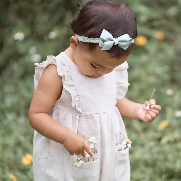 FLORAL EMBROIDERED NATURAL LINEN JUMPSUIT