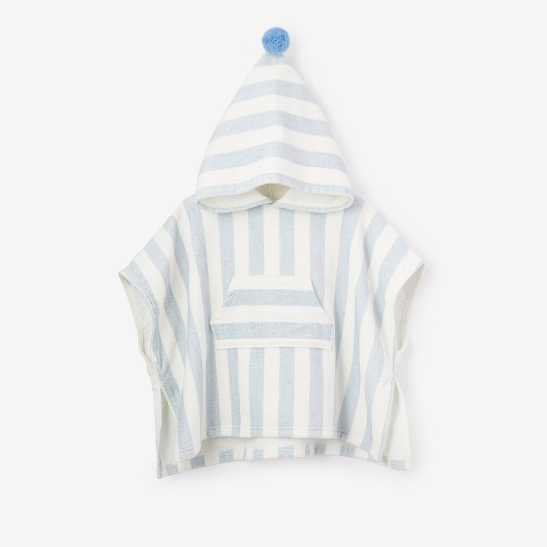 BLUE STRIPE BEACH PONCHO COVERUP