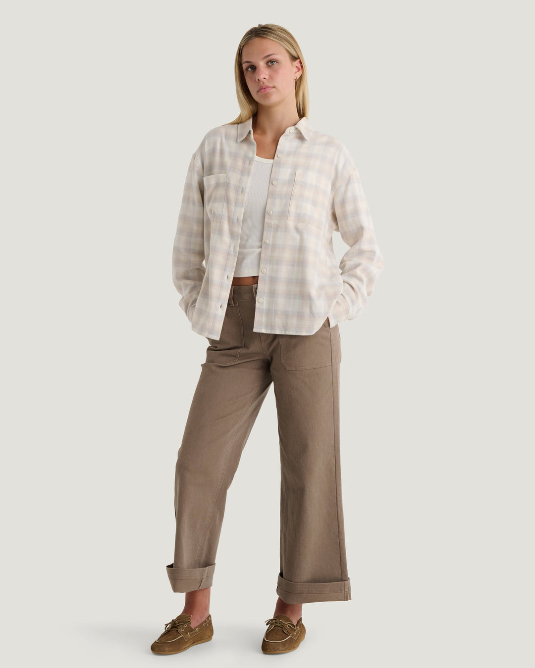 PLAID SEA SALT SEAWOOL FLANNEL SHIRT
