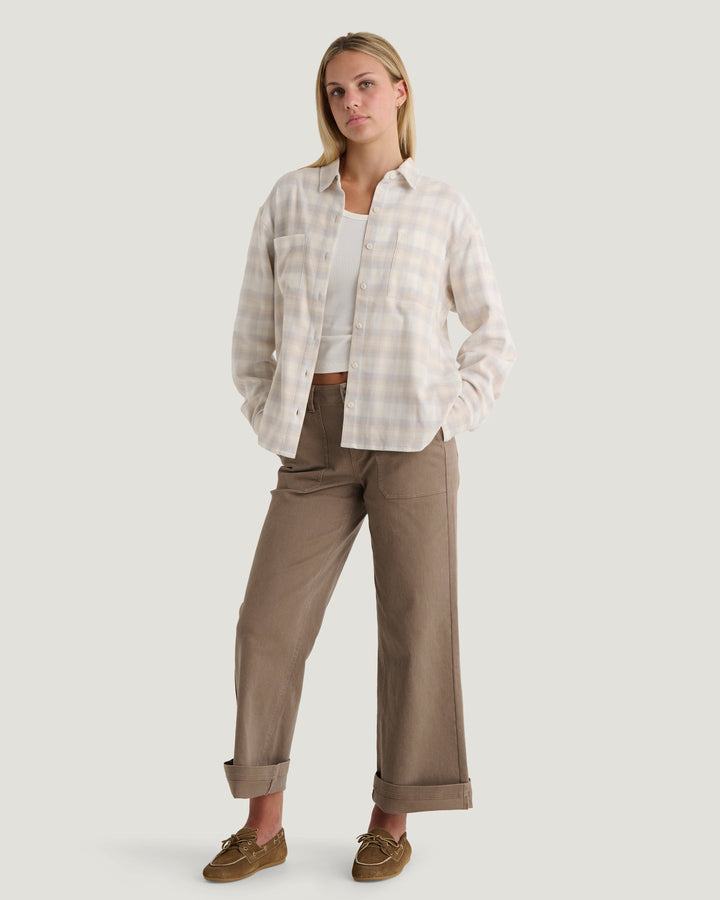 PLAID SEA SALT SEAWOOL FLANNEL SHIRT