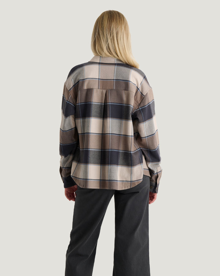 PLAID ANTHRACITE SEAWOOL FLANNEL SHIRT