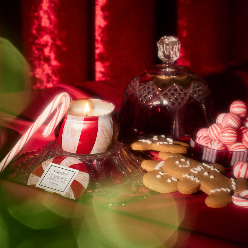 CRUSHED CANDY CANE MINI TIN CANDLE