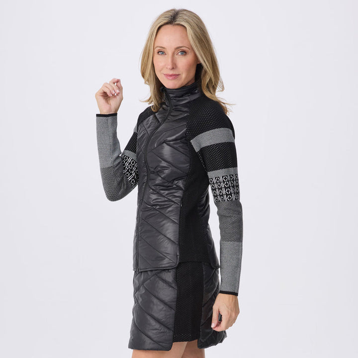 BLACK POINTELLE SWITCHBACK JACKET