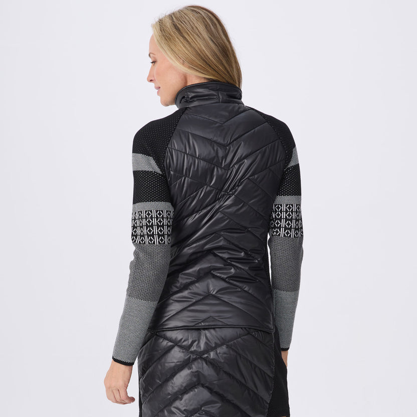 BLACK POINTELLE SWITCHBACK JACKET
