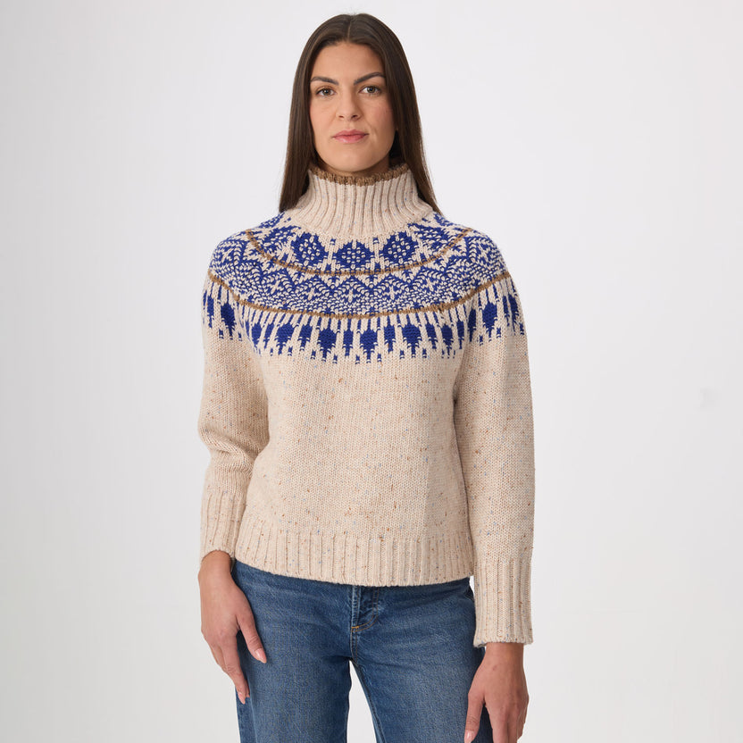 HELENA NATURAL MOCK NECK SWEATER
