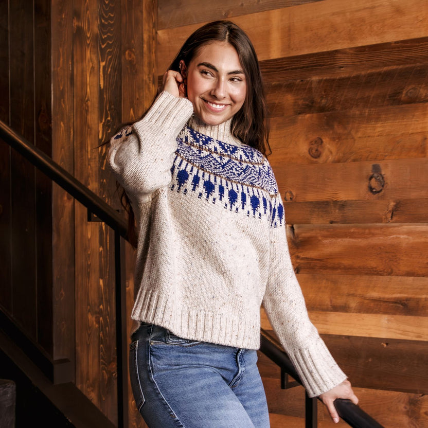 HELENA NATURAL MOCK NECK SWEATER