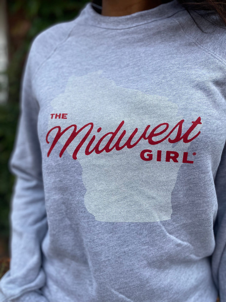 MIDWEST WI GIRL GRAPHIC CREW SWEATSHIRT