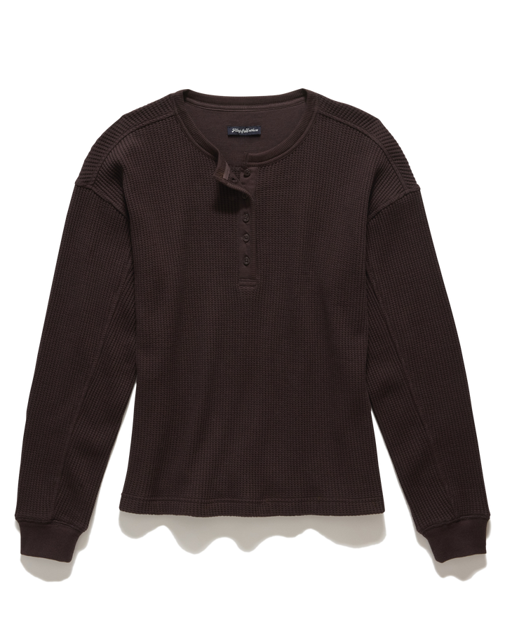 CHOCOLATE MONTCLAIR WAFFLE HENLEY TOP