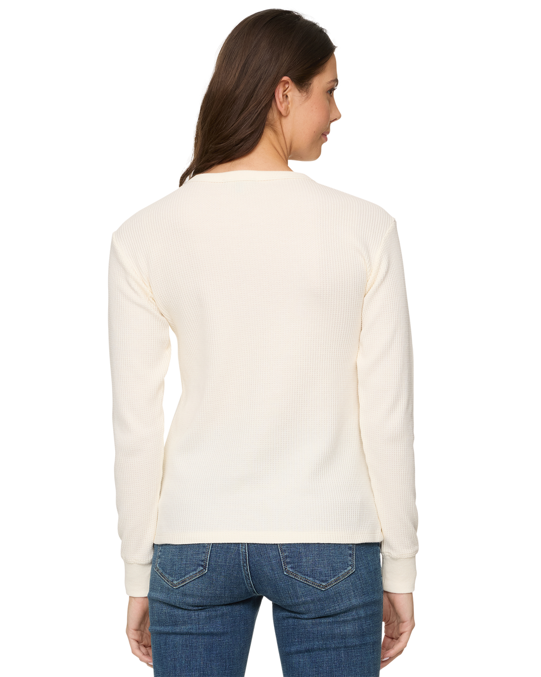 ECRU FAYSTON WAFFLE CREW KNIT TOP