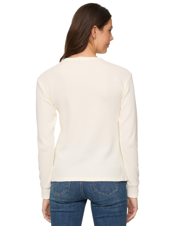 ECRU FAYSTON WAFFLE CREW KNIT TOP