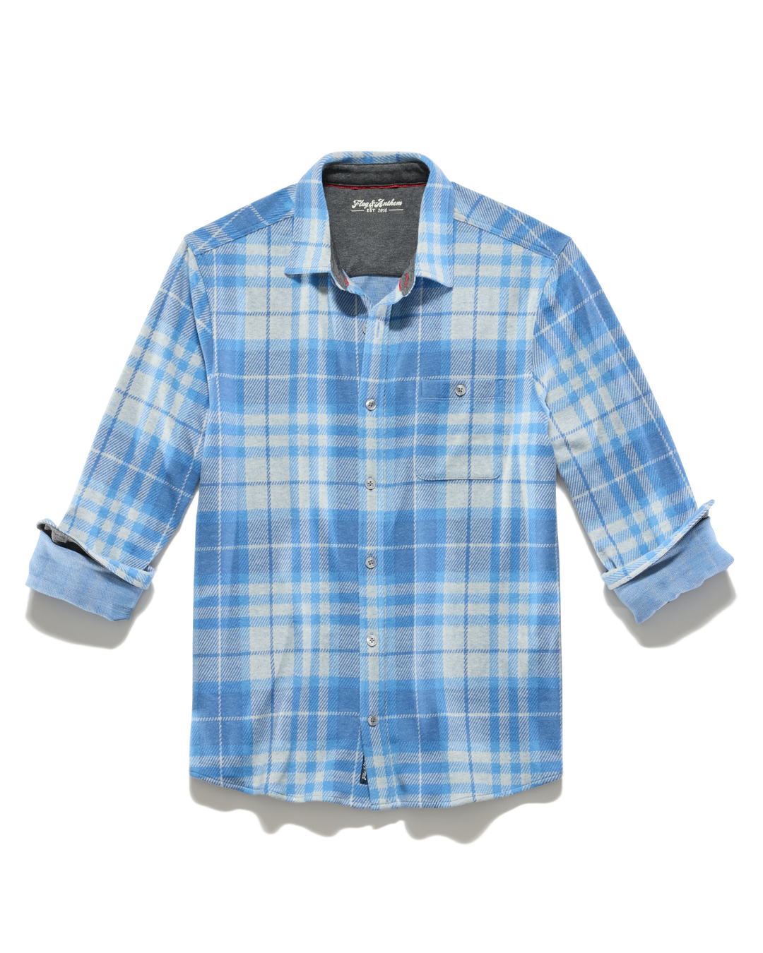 MEN'S REXFORD HERO KNIT BLUE FLANNEL SHIRT
