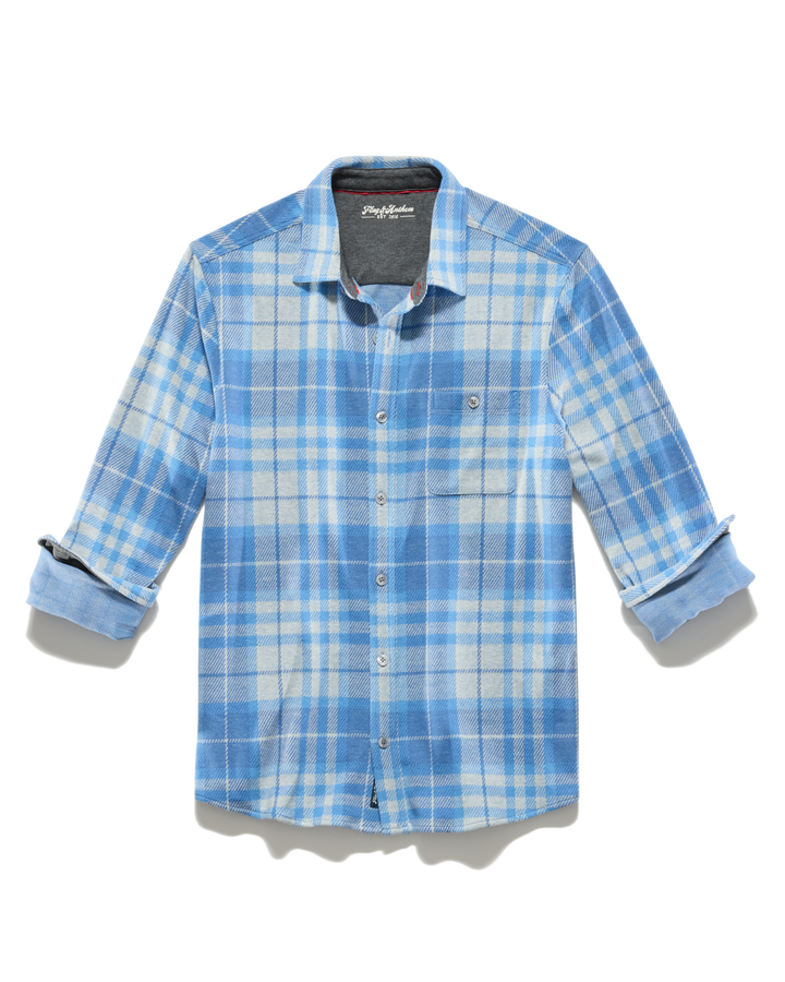 MEN'S REXFORD HERO KNIT BLUE FLANNEL SHIRT