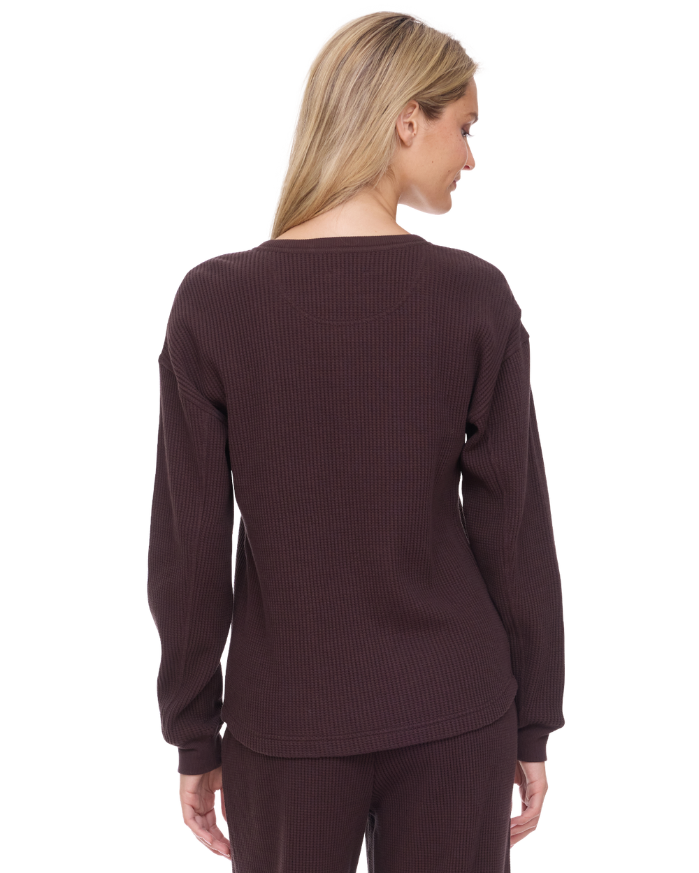 CHOCOLATE MONTCLAIR WAFFLE HENLEY TOP
