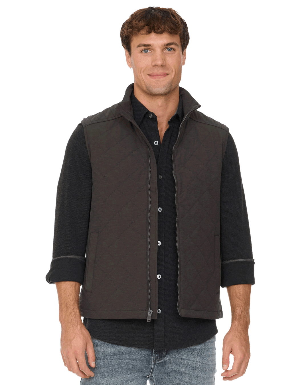MEN'S CHARCOAL CHAPLIN QUILTED VEST