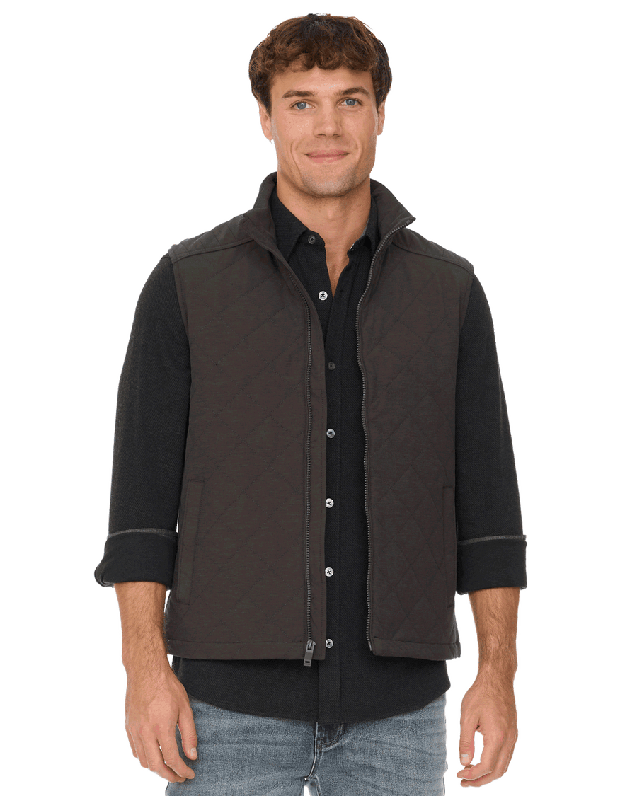 MEN'S CHARCOAL CHAPLIN QUILTED VEST
