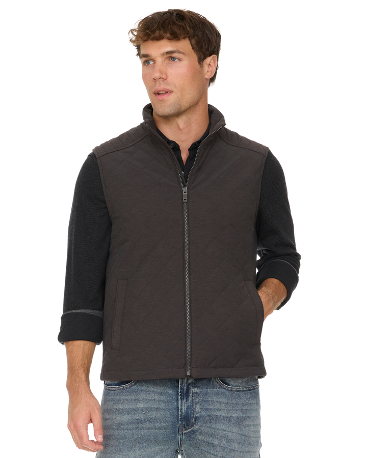 MEN'S CHARCOAL CHAPLIN QUILTED VEST