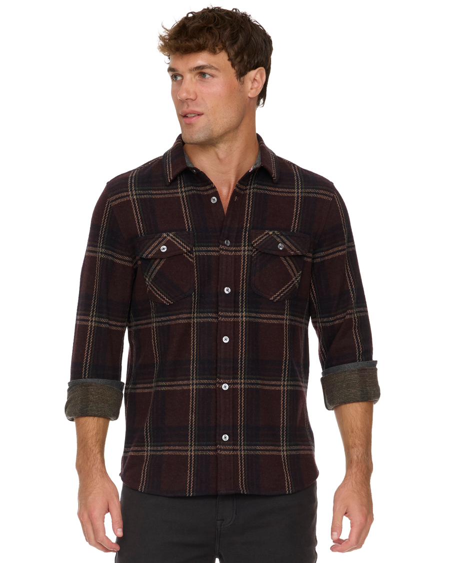 MEN'S ELBA PLAID HERO KNIT FLANNEL SHIRT
